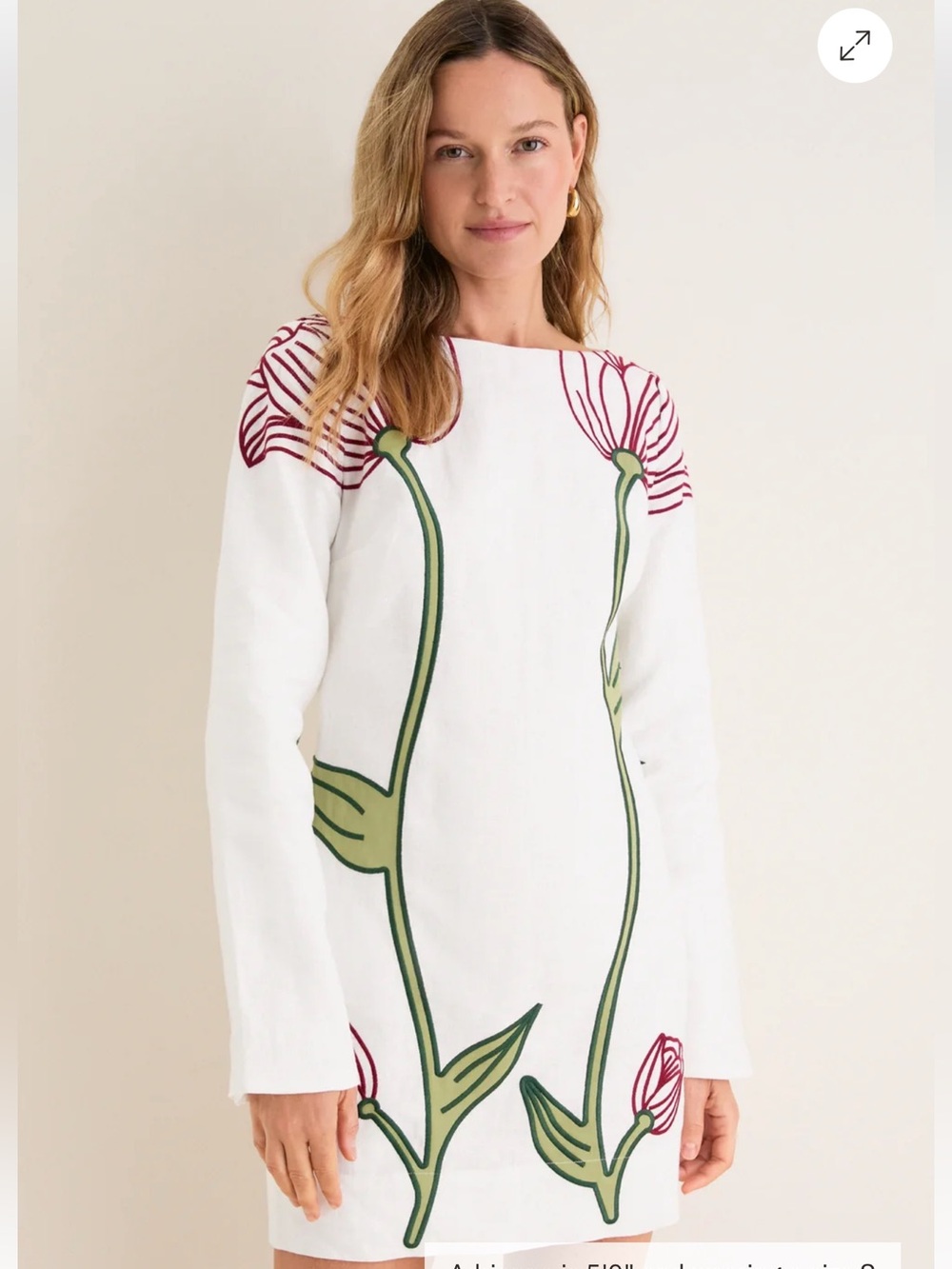Farm Rio Floral-Print Long-Sleeve Shift Dress